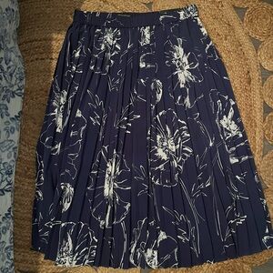 Banana Republic Blue and White Pleaded Skirt